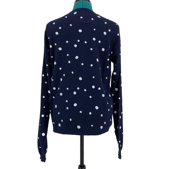 Bench NWT Navy with White Polka Dots Long Sleeve Crew Neck Cotton Sweater, 16 - Picture 8 of 16